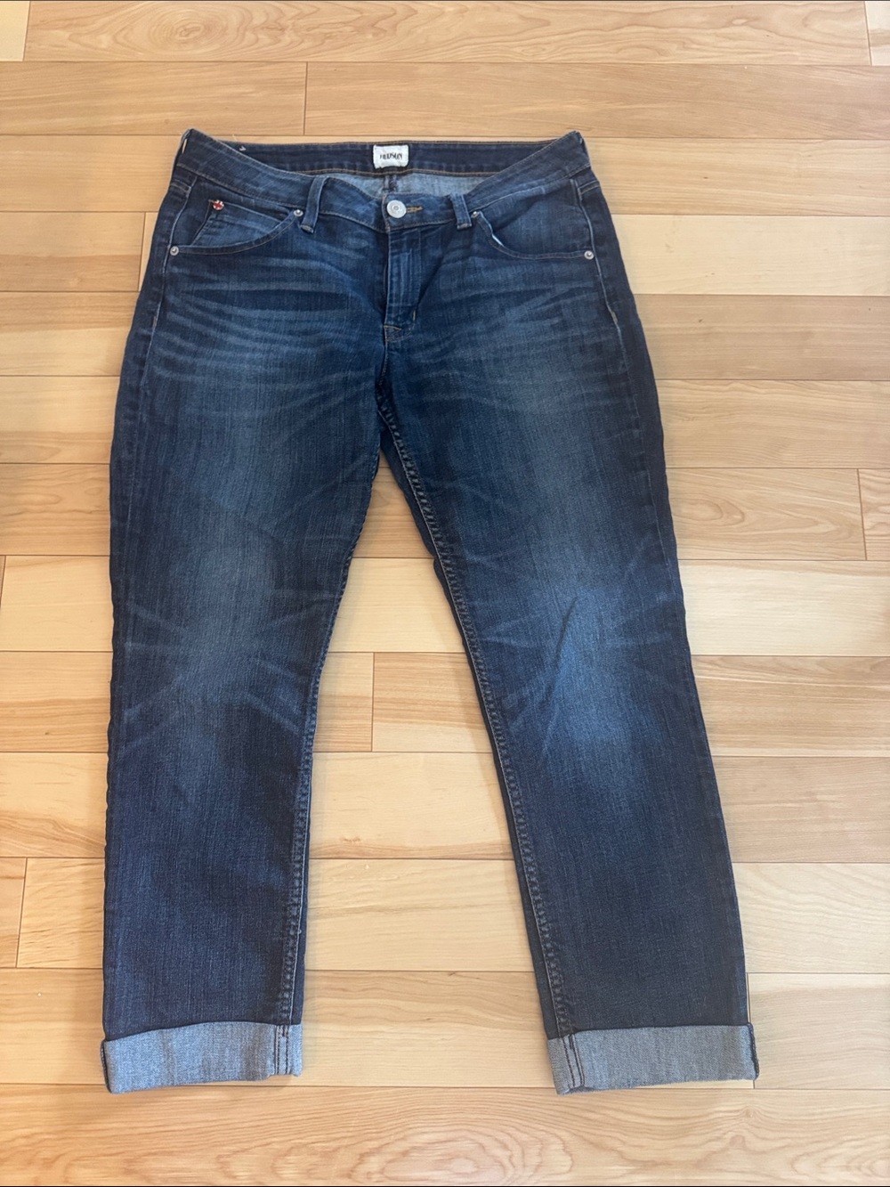 Hudson Jeans Dark Blue Cropped Slim Ankle Jeans